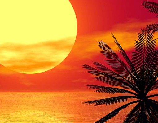 Fensterfolie - Sichtschutz Fenster Karibischer Sonnenuntergang - Fensterbilder