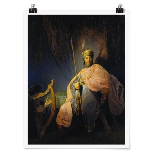 Kunstdrucke Poster Rembrandt van Rijn - David spielt Harfe