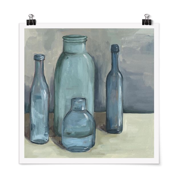 Wandbilder Modern Stillleben mit Glasflaschen II