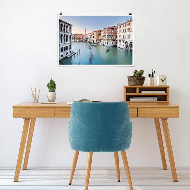Poster Skyline Canale Grande Blick von der Rialtobrücke Venedig