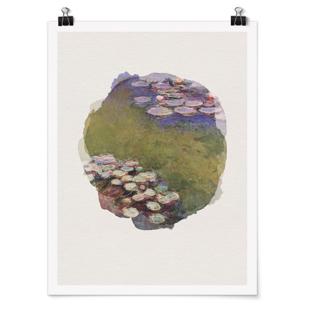 Wandbilder Landschaften Wasserfarben - Claude Monet - Seerosen