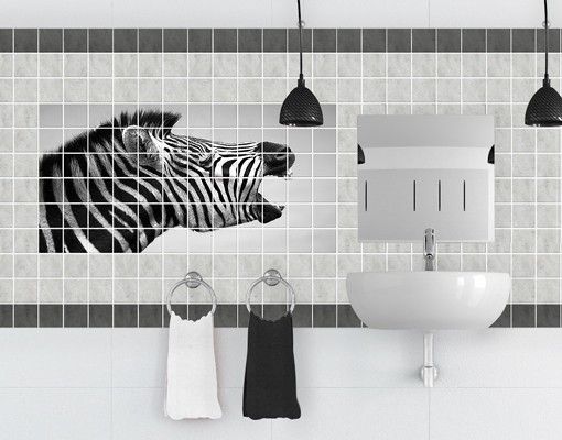 Wanddeko Küche Brüllendes Zebra II