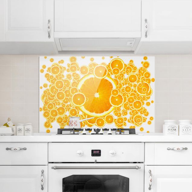 Küchenspiegel Glas Retro Orange Pattern