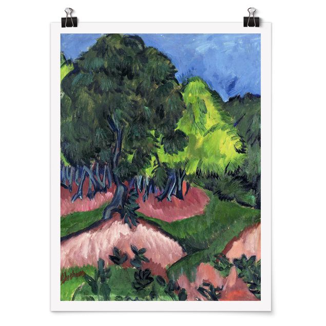 Wandbilder Bäume Ernst Ludwig Kirchner - Landschaft mit Kastanienbaum