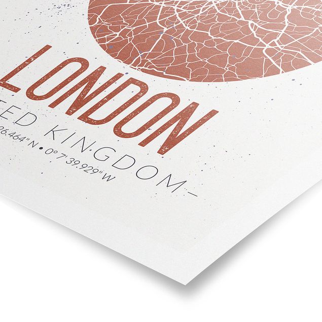 Städteposter Stadtplan London - Retro
