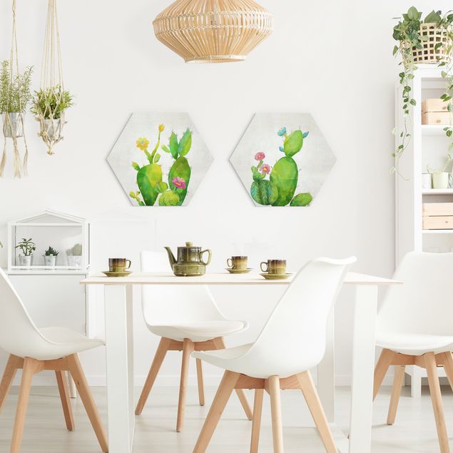 Wandbilder Floral Kaktusfamilie Set I