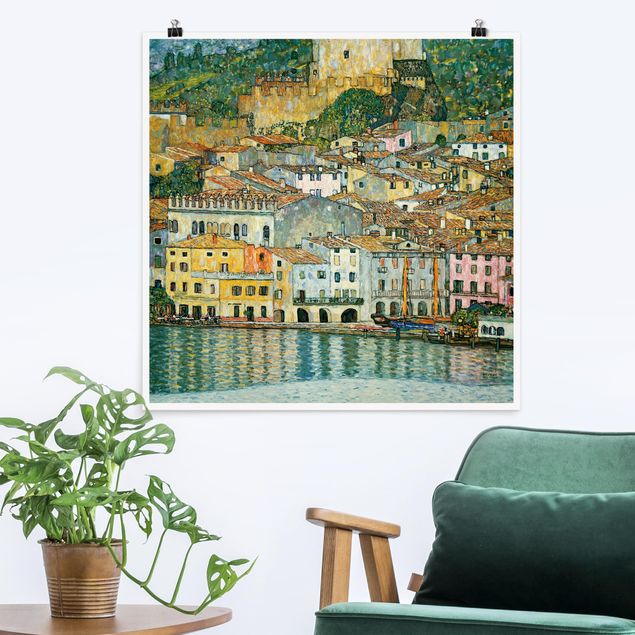 Poster - Gustav Klimt - Malcesine am Gardasee - Quadrat 1:1