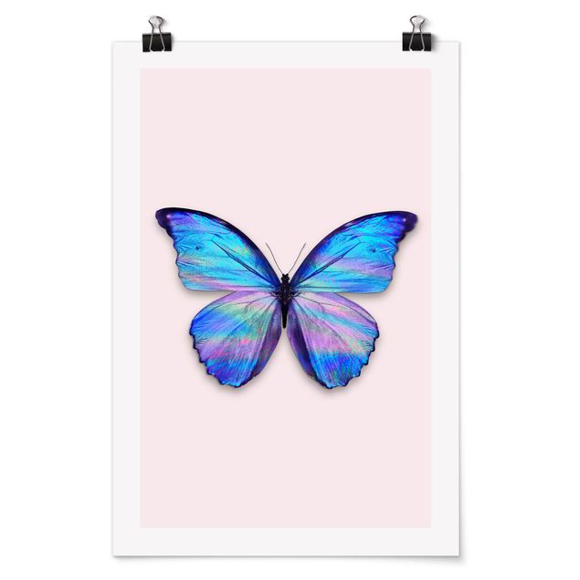Kunstkopie Poster Holografischer Schmetterling