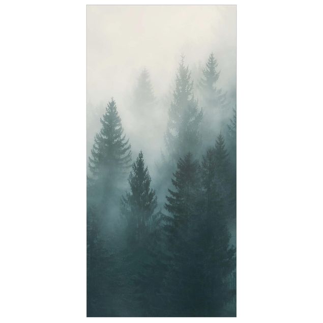 Raumteiler - Nadelwald im Nebel - 250x120cm