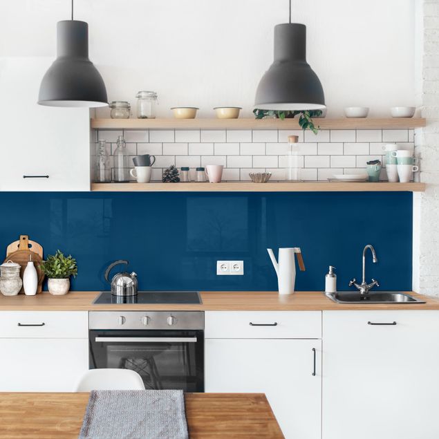 Glasrückwand Küche Preussisch-Blau