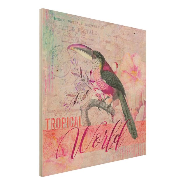 Küche Dekoration Vintage Collage - Tropical World Tucan