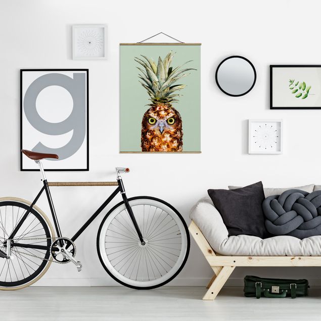 Wandbilder Floral Ananas mit Eule