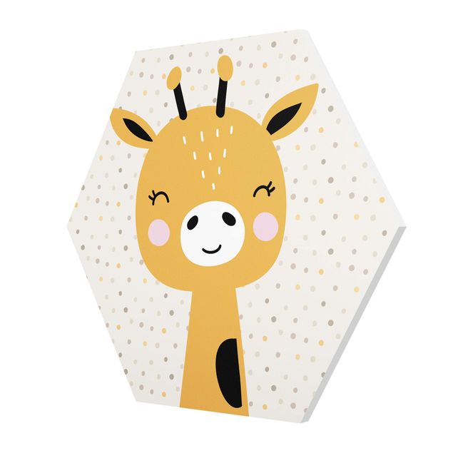 Wandbilder Gelb Baby Giraffe