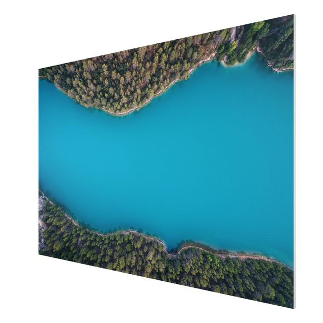 Wandbilder Natur Luftbild - Tiefblauer See