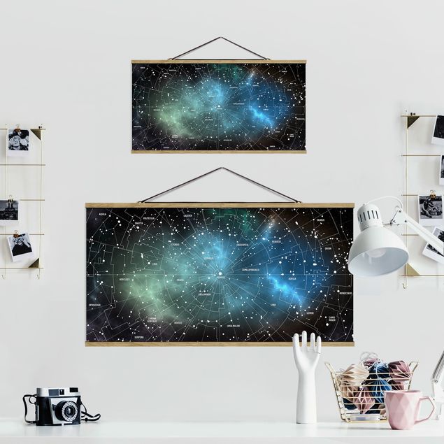 Kakemono Sternbilder Karte Galaxienebel