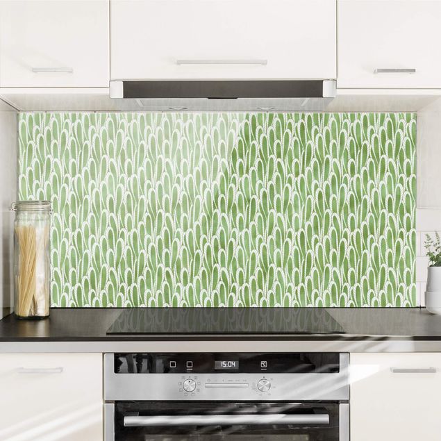 Wanddeko Küche Natürliches Muster Sukkulenten in Grün