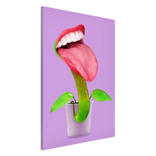 Magnettafeln Blumen Fleischfressende Pflanze mit Mund