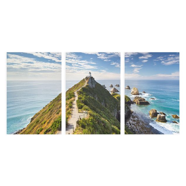 Wandbilder Landschaften Nugget Point Leuchtturm und Meer Neuseeland