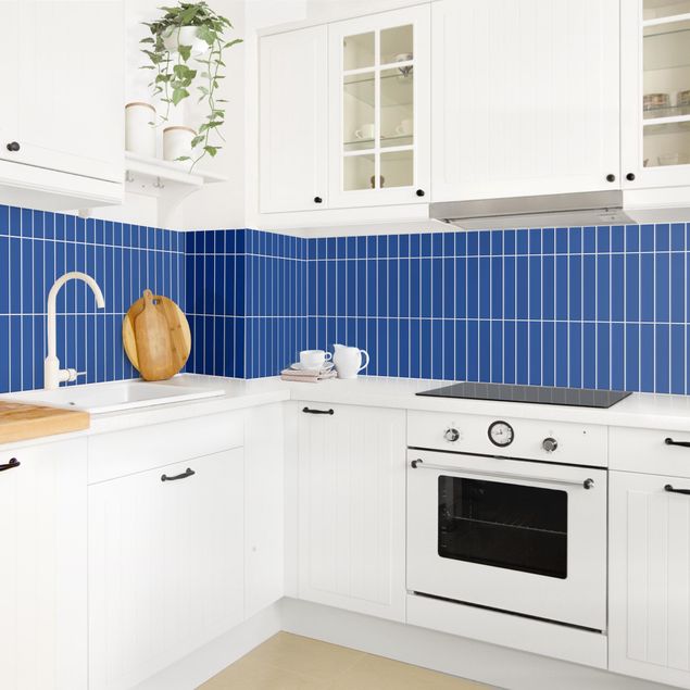 Küchenrückwände Uni Subway Fliesen - Blau