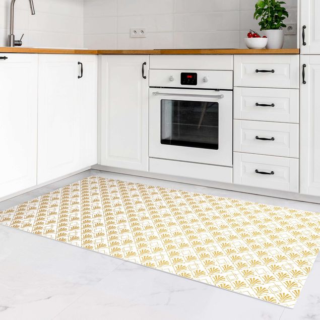 Küche Dekoration Glitzeroptik mit Art Deco Muster in Gold