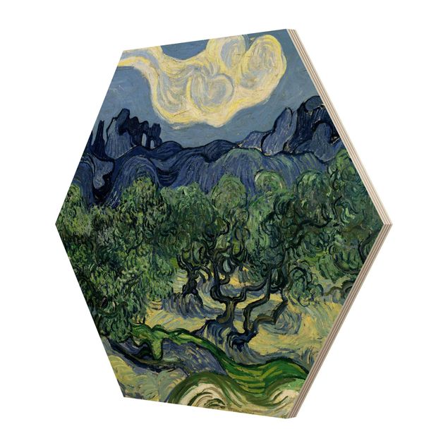 Holzbilder Landschaften Vincent van Gogh - Olivenbäume