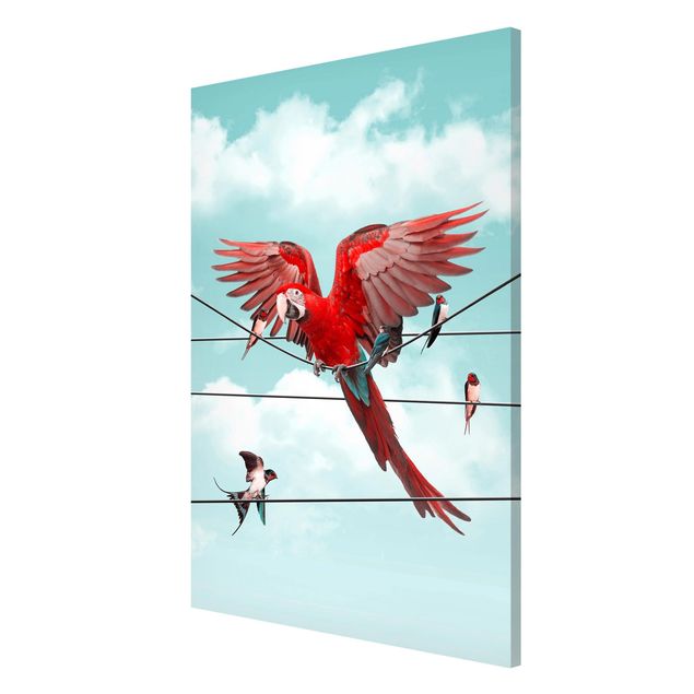 Wandbilder Kunstdrucke Himmel mit Vögeln