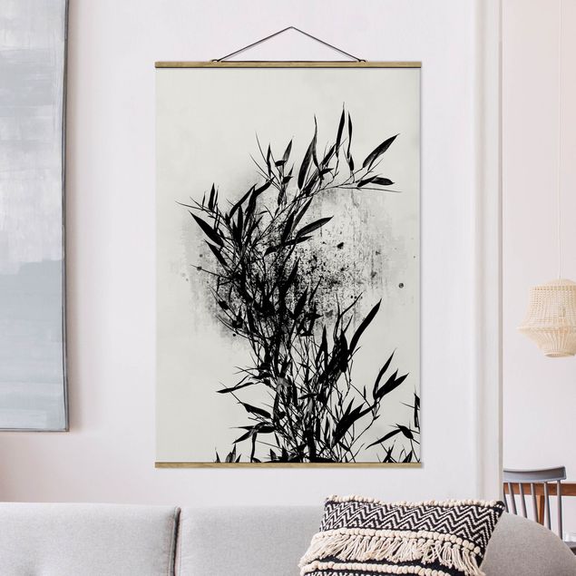 Küche Dekoration Grafische Pflanzenwelt - Schwarzer Bambus