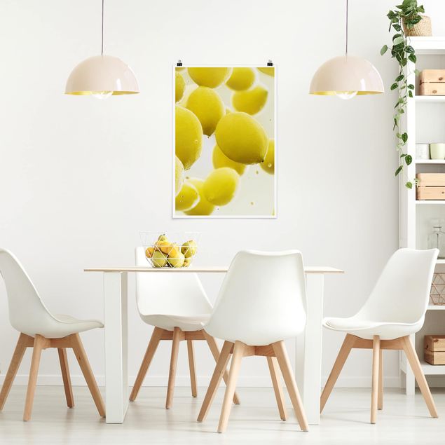 Wandbilder Früchte Zitronen im Wasser