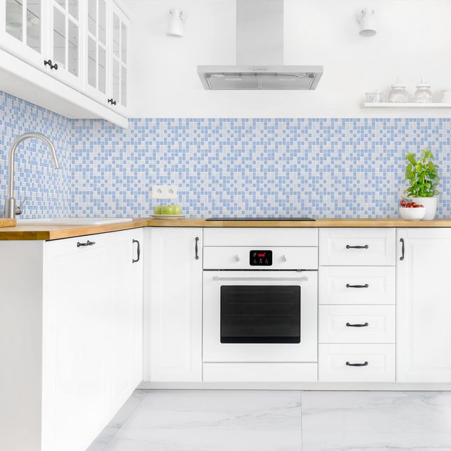 Küchenrückwände Fliesenoptik Mosaikfliesen Hellblau