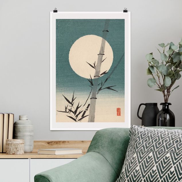 Küche Dekoration Japanische Zeichnung Bambus und Mond