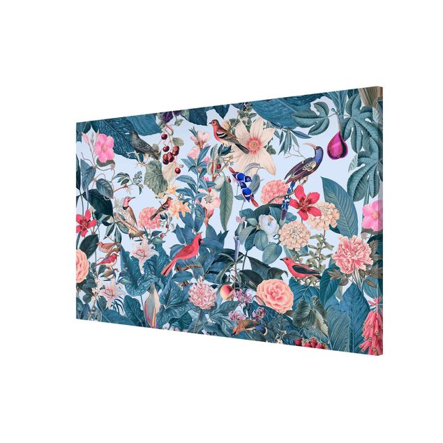 Wandbilder Floral Vintage Collage - Vogelgarten