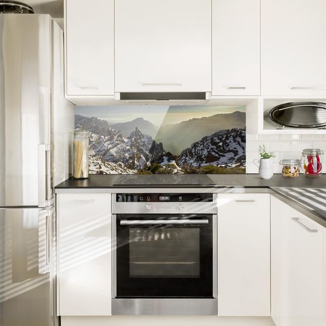 Glasrückwand Küche Berge in La Palma