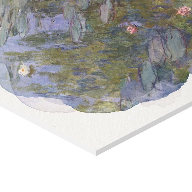 Foto auf Hartschaumplatte Wasserfarben - Claude Monet - Seerosen (Nympheas)