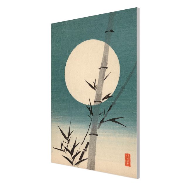 Wandbilder Landschaften Japanische Zeichnung Bambus und Mond