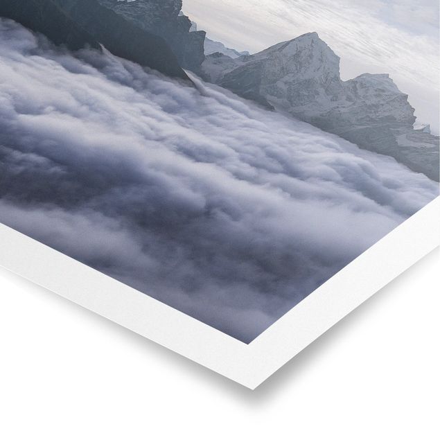 Poster Natur Wolkenmeer im Himalaya