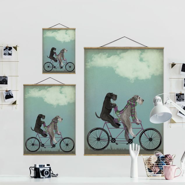 Wandbilder Tiere Radtour - Schnauzer Tandem