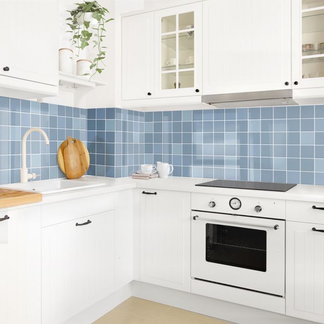 Küchenrückwände Uni Mosaik Fliesen - Hellblau