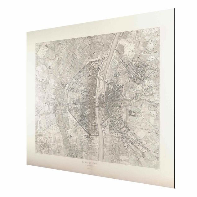 Wandbilder Weltkarten Vintage Karte Paris