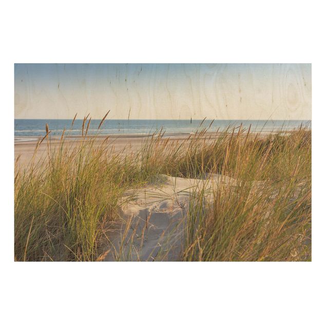 Holzbilder Landschaften Stranddüne am Meer