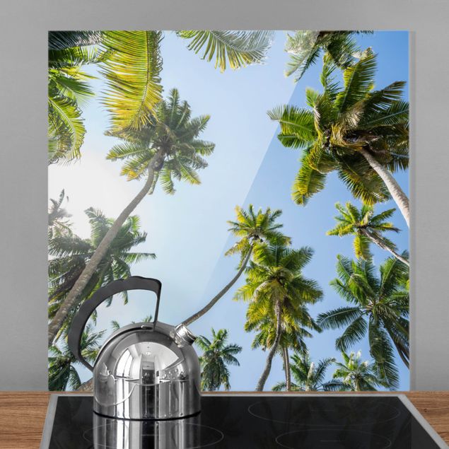 Wanddeko Küche Palmen Himmel