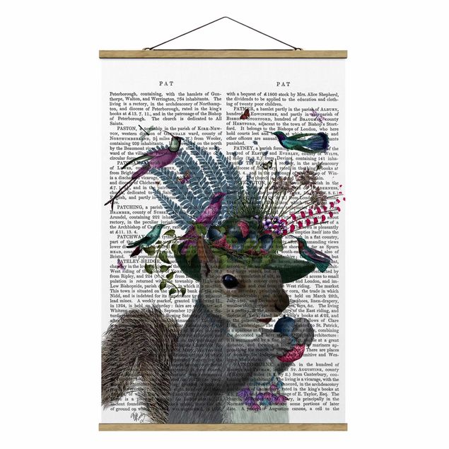 Wandbilder Bunt Vogelfänger - Eichhörnchen mit Eicheln