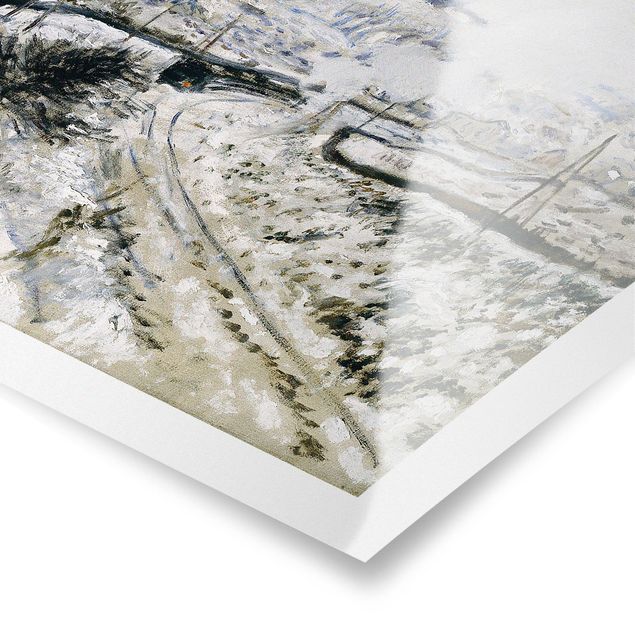 Poster Kunstdruck Claude Monet - Zug im Schnee