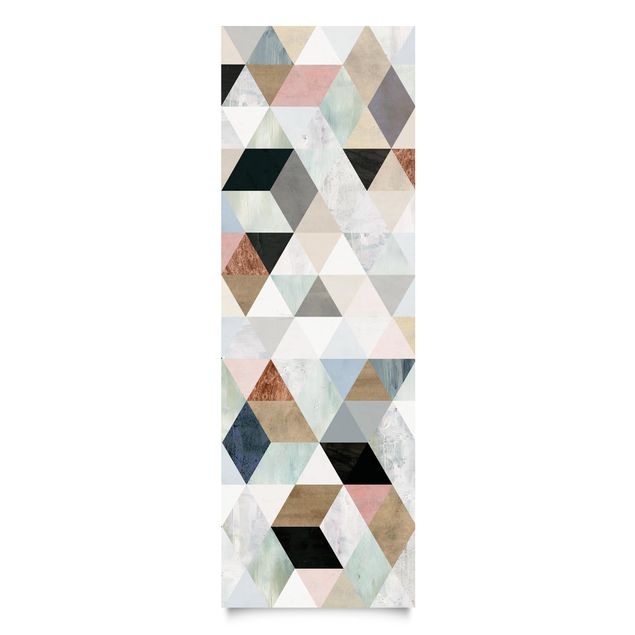 selbstklebende Klebefolie Aquarell-Mosaik mit Dreiecken I