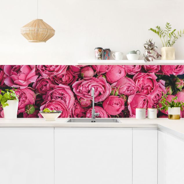 Küchenrückwände Blumen Pinke Pfingstrosen