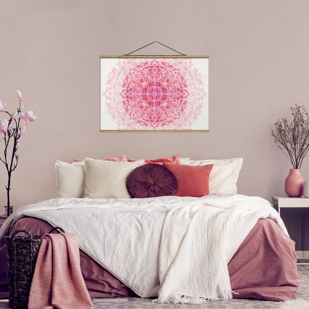 Wandbilder Mandalas Mandala Aquarell Ornament pink