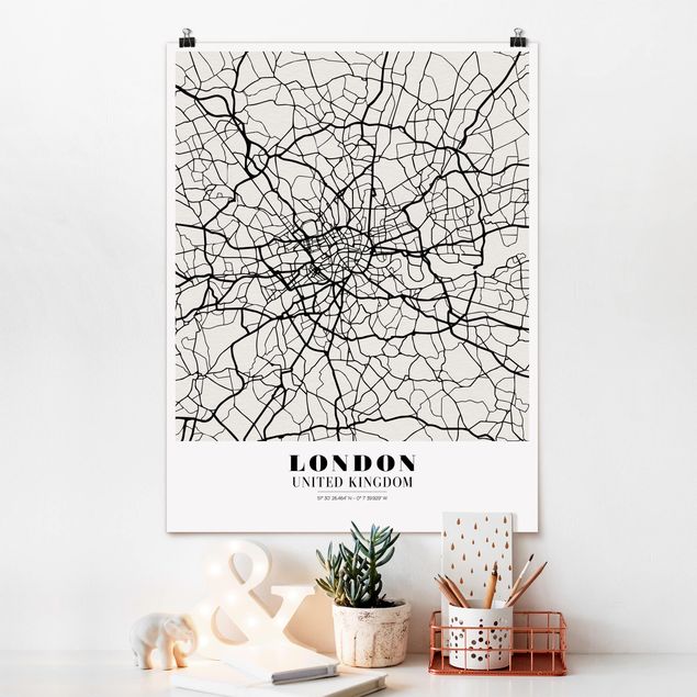 Küchen Deko Stadtplan London - Klassik