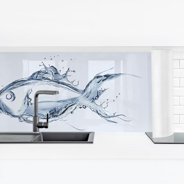 Küchenrückwand selbstklebend Liquid Silver Fish II