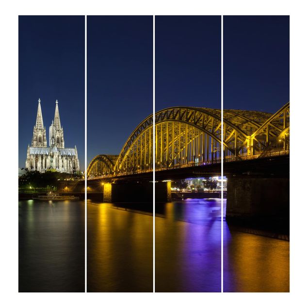 Schiebegardinen Köln bei Nacht