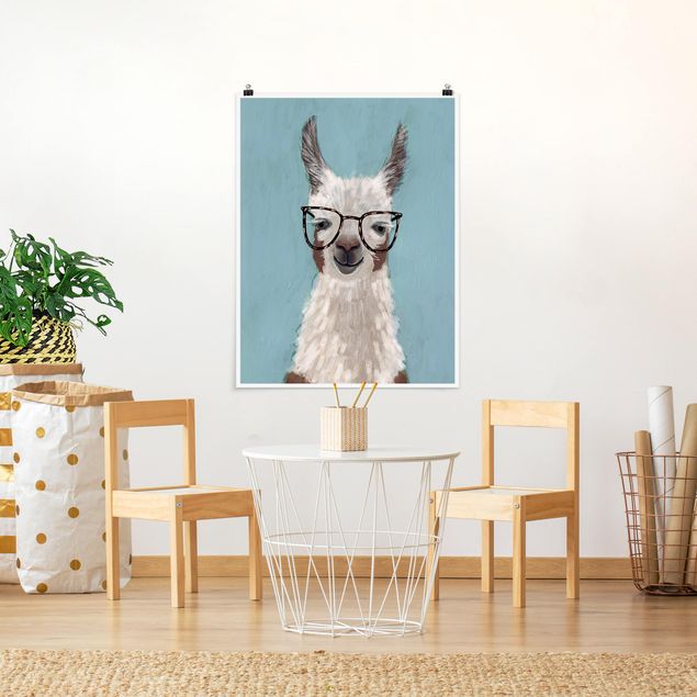 Poster Tiere Lama mit Brille II