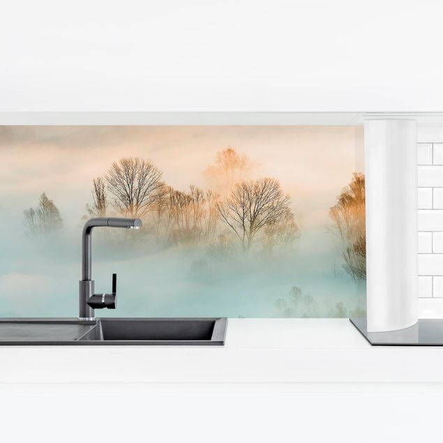 Küchenrückwand selbstklebend Nebel bei Sonnenaufgang